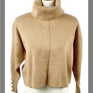 Women's Tan Turtleneck Sweater